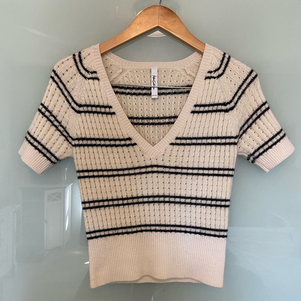 Adam Selman Wool Striped Sweater
